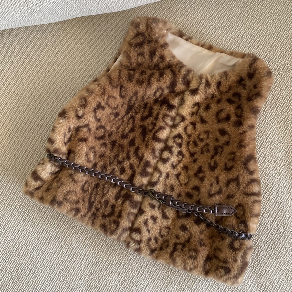 Rachel Zoe Leopard Print Faux Fur Vest
